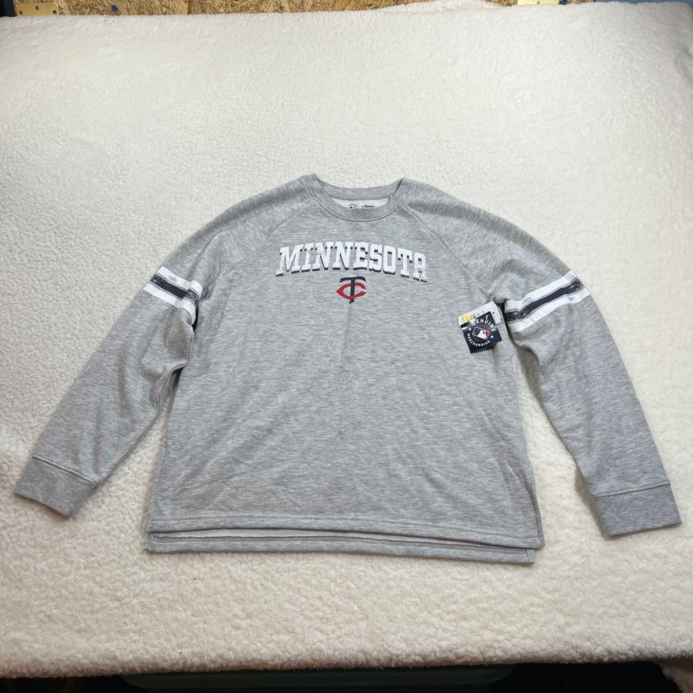 Campus Lifestyle‎ MLB Minnesota Twins Mens Small Grey Sweatshirt Raglan Pullover